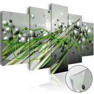 Slika na akrilnom staklu Green Rhythm [Glass] 100x50